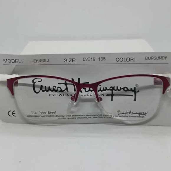 NWT WOMEN'S ERNEST HEMINGWAY EYEGLASS FRAMES EH4680 BURGUNDY - Picture 1 of 3